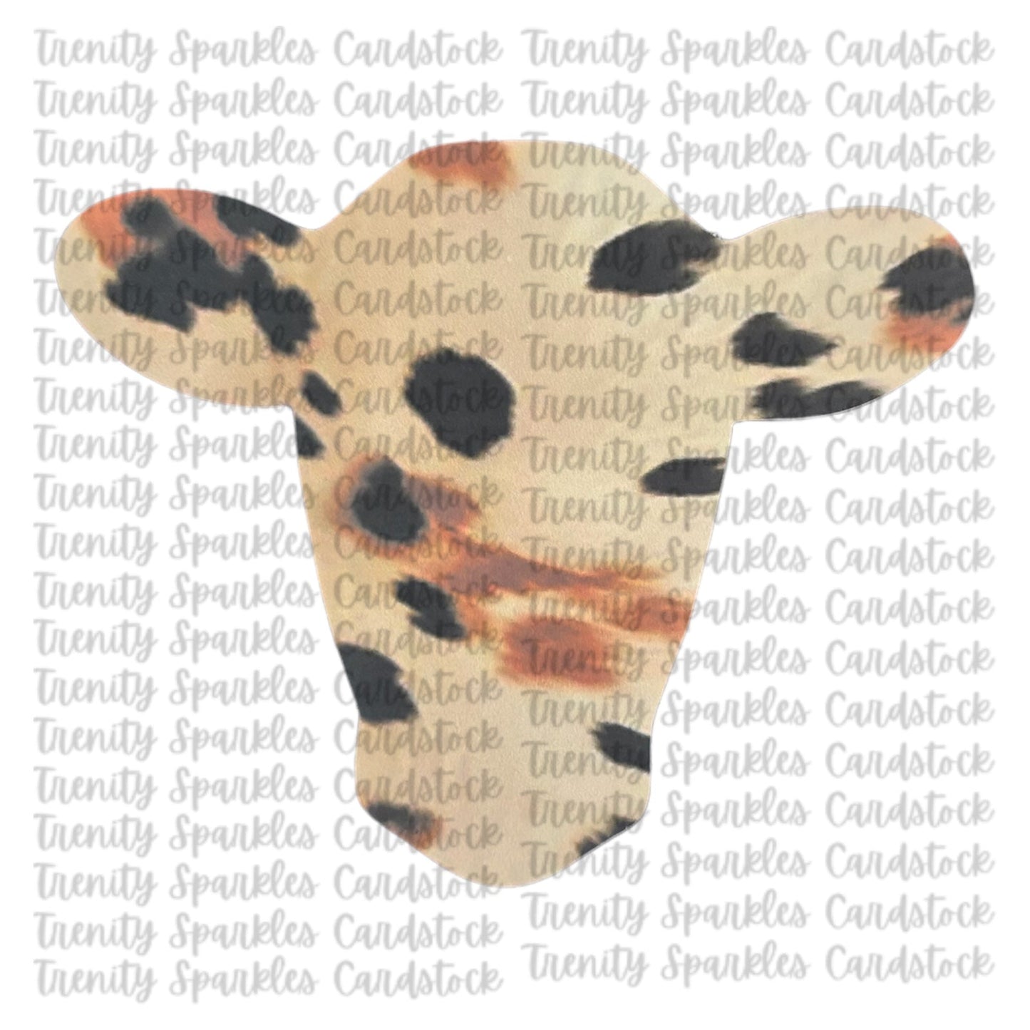 Bossy Boots Outlined Cow Head Cardstock