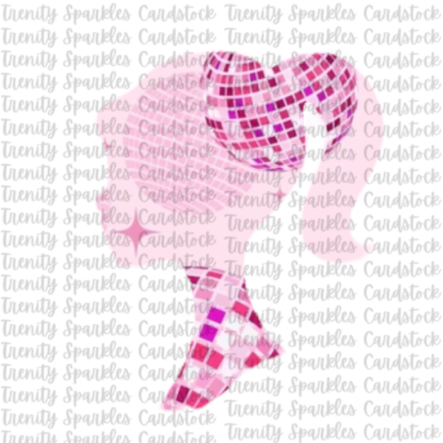 Bossy Boots Barbie head Cardstock
