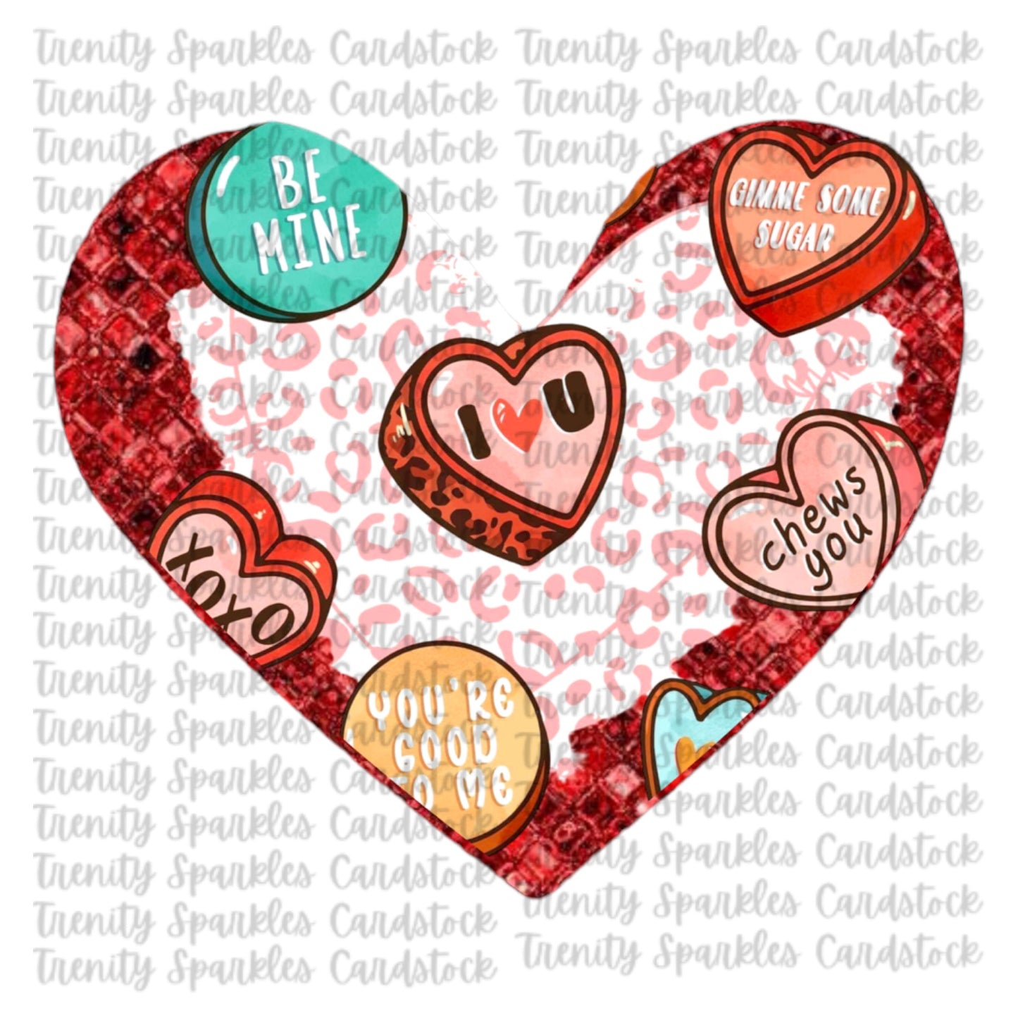 Bossy Boots Conversation Heart Cardstock