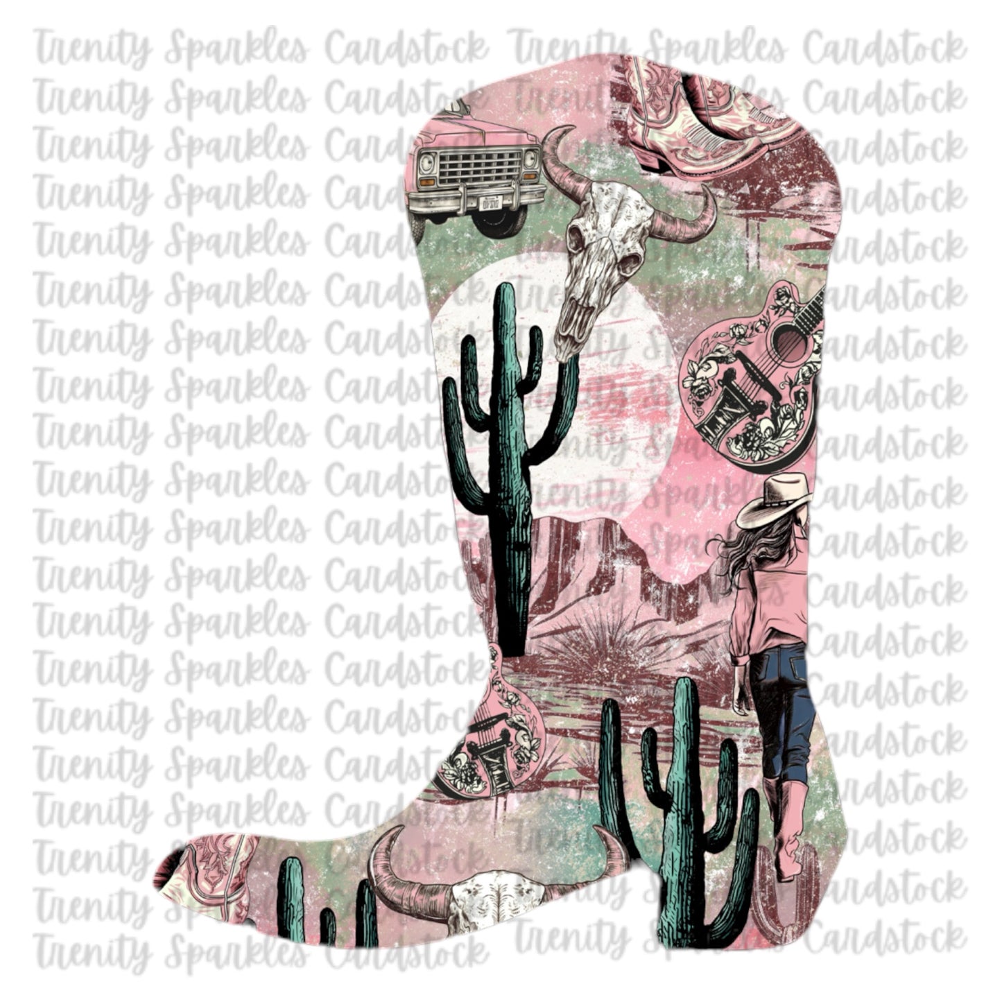 Bossy Boots Cowboy Boot Cardstock