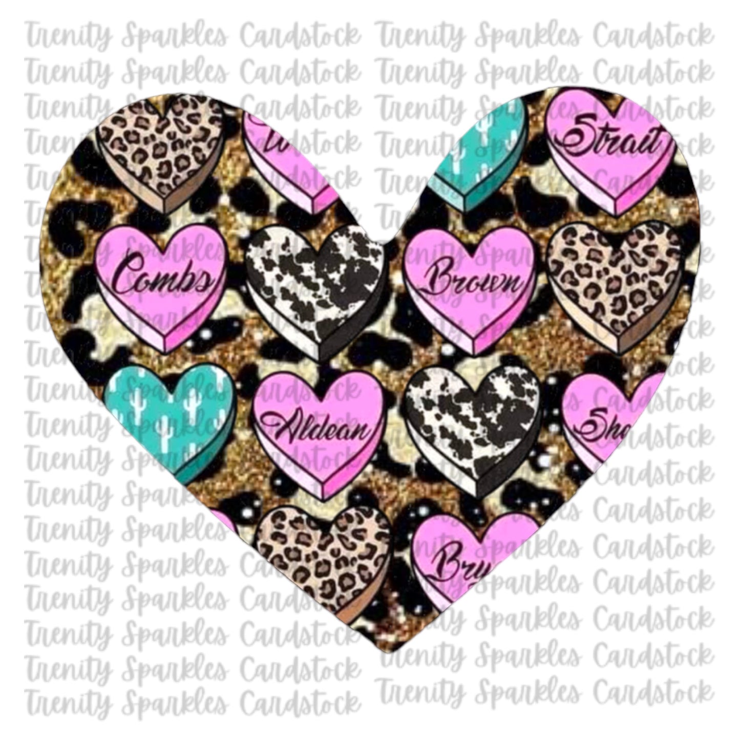 Bossy Boots Conversation Heart Cardstock