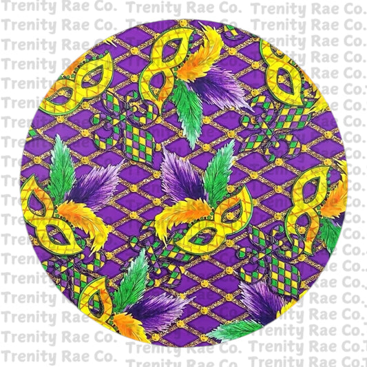 Mardi Gras circle cardstock