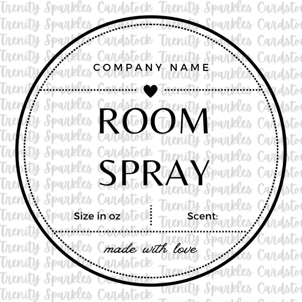 Room spray label